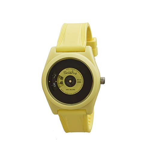 Preisvergleich Produktbild Smarty Vinyl Unisex Armbanduhr Silikon Gelb SW045A08