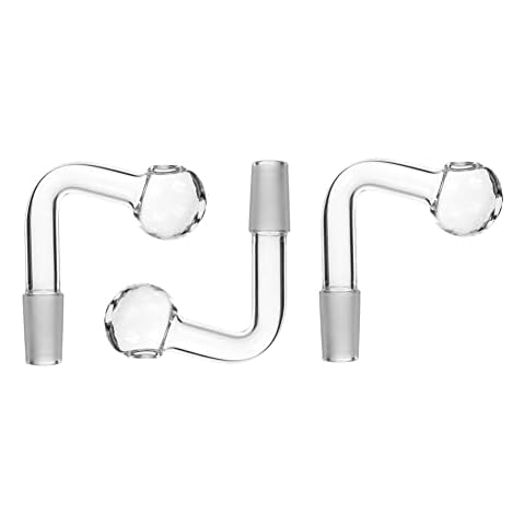 Glass Oil Burner 14mm Male Clear Curved Adapter Joint for Oil Rigs Hookah Glass Bongs(3 PCS) (Size-1) Cover