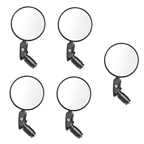 SUPVOX 5 Piezas Espejo Retrovisor Piezas De Componentes De Bicicleta Espejo Redondo Espejo Montado En El Manillar Espejo Convexo De Seguridad Espejo Ovalado Caja De Espejo De Pc Black