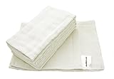 prefolds hanf Wiederverwendbar MuslinZ 6er Pack Prefold Musselin Windeln Weiß (Größe 2, Weiß)…