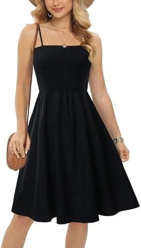 Vestidos femininos de alças finas casuais verão 2025 vestido midi...