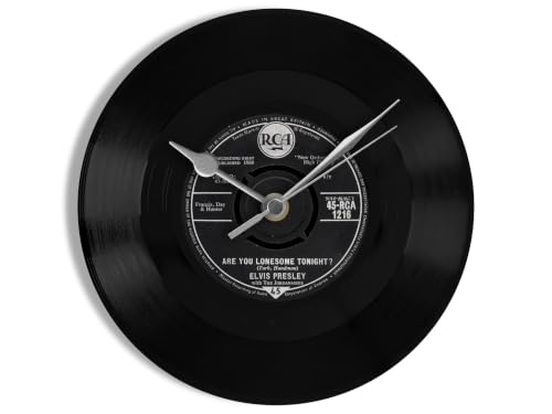 Image of Newfangled Things Elvis Presley Are You Lonesome Tonight 7" Vinyl Record Wall Clock UK NUMBER ONE 26 Jan - 22 Feb 1961
