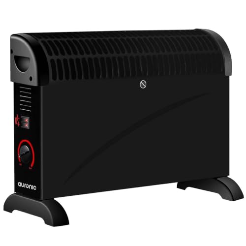 Auronic Convectorkachel 2000W - 3 Warmtestanden - Thermostaat - Zwart