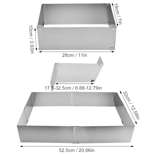 Molde extensible para hornear tartas cuadradas con anillo ajustable de 10cm 3