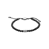 Fossil Bracciale Per Il Benessere Degli Uomini, Lunghezza Interna: 170 mm ~ 250 mm Nero Bracciale Semi-Prezioso, JF02887040