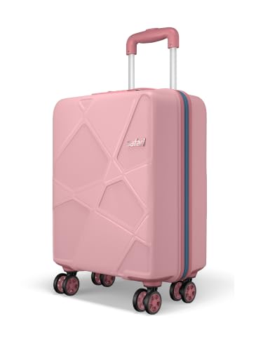 Safari Pentagon Pro 8 Wheels 55cm Cabin Size Trolley Bag, Hard Case Polypropylene, 360º Wheeling Small Carry-on Luggage, Suitcase for Travel, Trolley Bags for Travel, Rose Gold