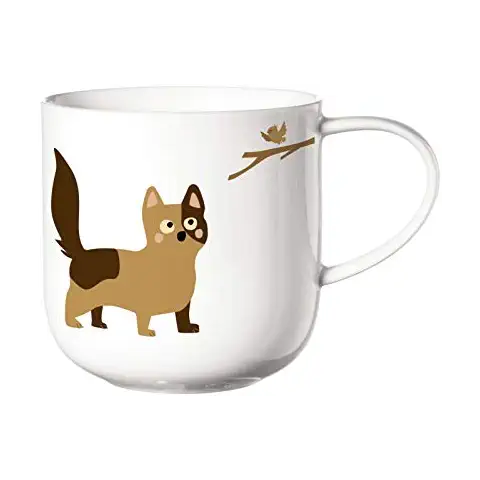 ASA Coppa Hunting Cats Fine Bone China - Taza blanca 0,4 L Cover
