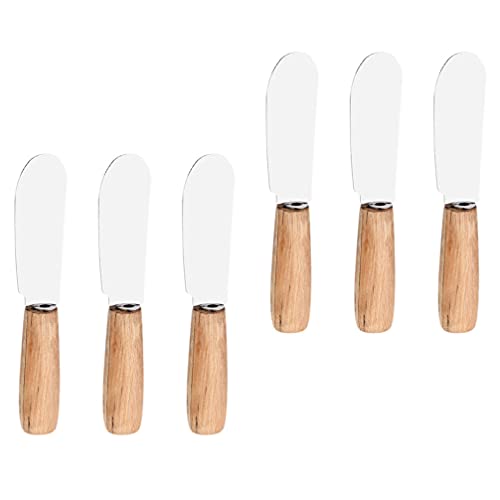 Hemoton 6Pcs cream spatula cake decorating tools cake spatula turner spatula household squeegees Butter Slicers butter spreader stainless steel Home Scrapers Baking Tools cheese set