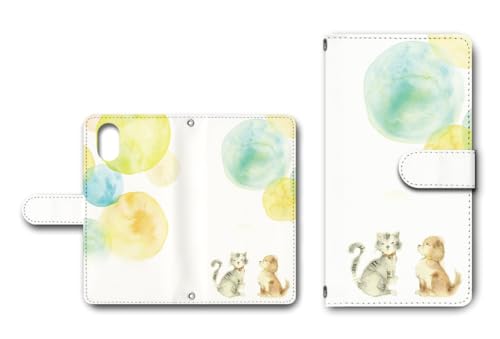 DIGNO SX5 KC-S306 �P�[�X �蒠�^�P�[�X �J���������� �_�C�A���[ �X�}�z�g�уJ�o�[ Cat meets Dog [�f�U�C��D] �f�B�O�mSX5 dc-444