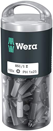 Image of WERA 05072440001 851/1 Z DIY 100, Phillips bits, PH 1 x 25 mm, 100 Pieces