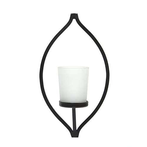 Hosley's Set Of 4 Wall Sconce With Frosted Glass Tea Light Holder- 7 Inch High. Ideal Gift For Wedding, Party, Spa, Aromatherapy, Led Tea Light Candle Garden. O9 #TOP3