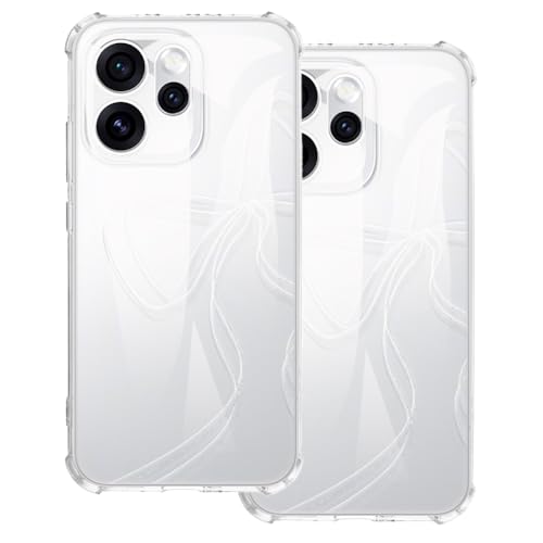 UOGNADGD 2-Pack TPU Case Compatible with Oppo Reno 15 Pro 5G Global Phone Cover - Shockproof Flexible Protective Accessories with Precise Cutouts (Clear)