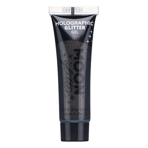 Holographic Face & Body Glitter Gel by Moon Glitter - 12ml - Black - Glitter Face Paint Cover