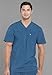 Cherokee Infinity Mens Tuckable V-Neck Scrub Top Modern Fit, 2 Pockets, Zip Chest Pocket, Rib-Knit, 360° Stretch - CK910A, L, Caribbean Blue