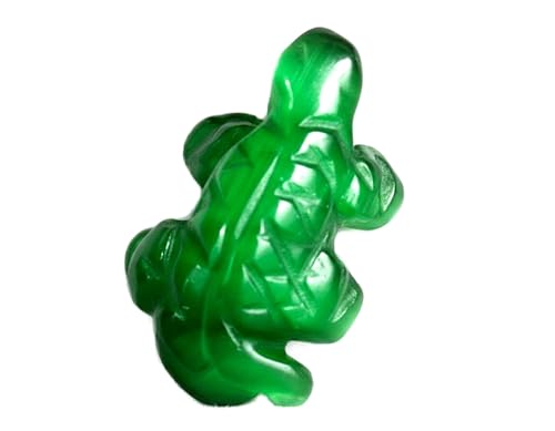 Green Cat’s Eye Fiber Optic Iguana – Hand‑Carved Lizard Spirit Animal Totem Figurine 9028