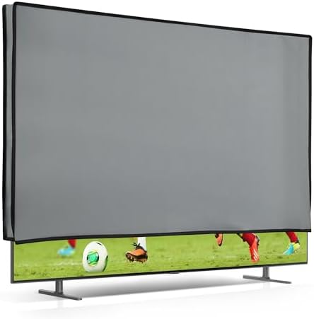 kwmobile 32" TV対応 テレビカバー - 防塵カバー 液晶テレビ 保護カバー ホコリよけ ライトグレー