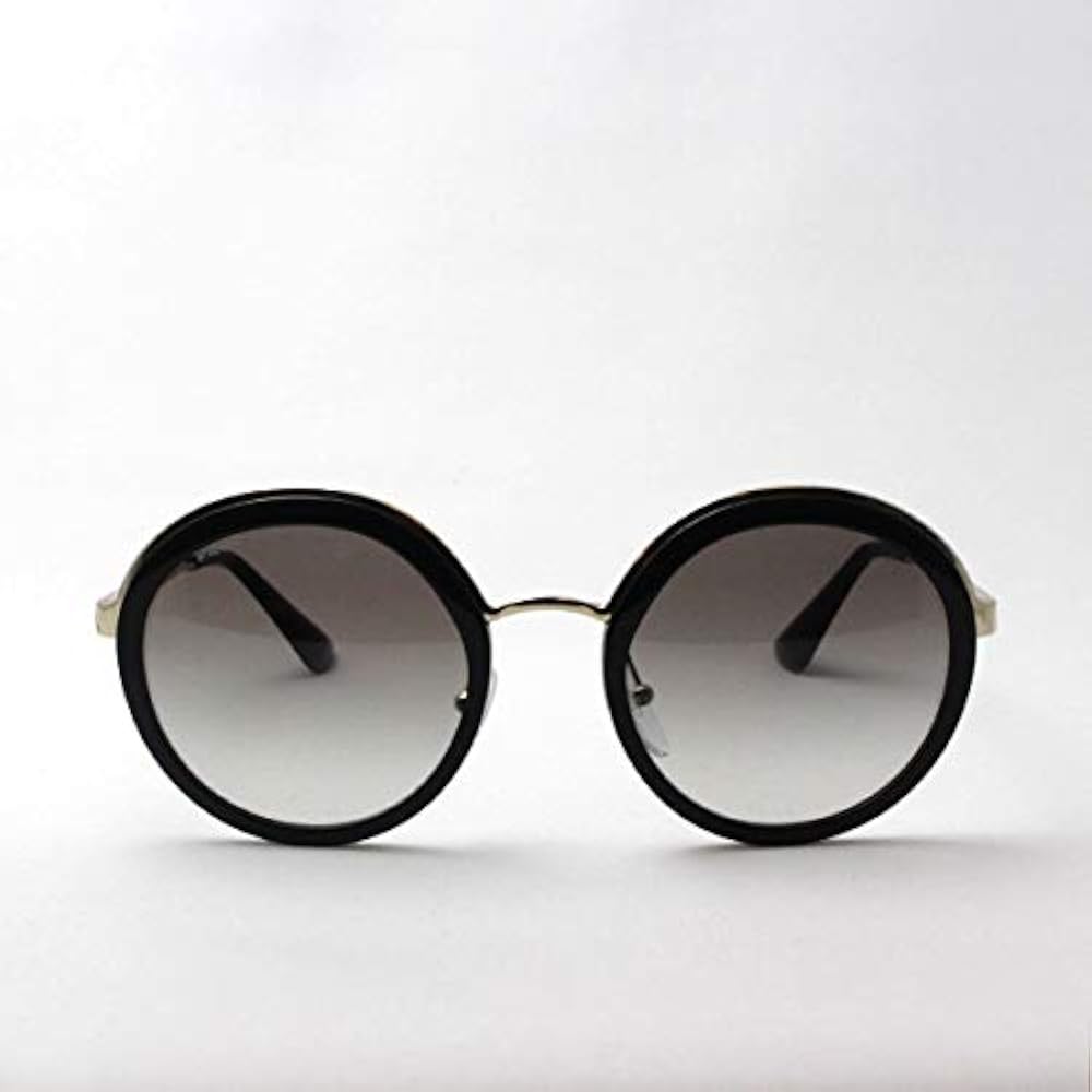未使用品★PRADA プラダ SPR50T 1AB-0A7 CINEMA シネマ サングラス 丸型 54□23 140 ブラック×ゴールド イタリア製 箱・ ケース・タグ付き 新品 正規品 PRADA プラダ 眼鏡 メガネ サングラス PR 50TS 1AB0A7