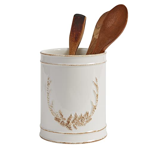 Park Designs Antler Utensil Crock, Cream