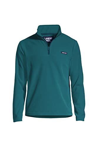 Lands' End Mens T100 Fleece Quarter Zip Spade Blue Regular Medium #TOP30