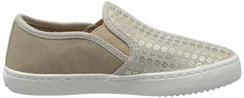 Geox Girl's Slip On Sneakers, Beige, 4 Us #TOP5