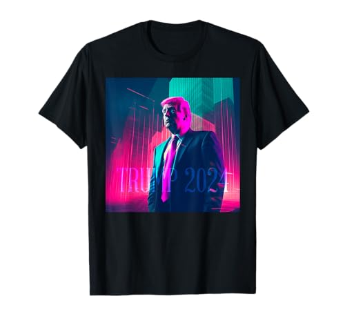 Vaporwave Retrowave Synthwave Donald Trump 2024 Presidente Camiseta