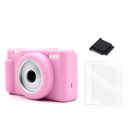 VOVMOEYA Camera case for ZV-1F Case,Silicone Protective Case Compatible with Sony ZV-1F/ZV-1 II/ZV-1M2,Screen Protector for ZV-1F[2 Packs],Camera Hot Shoe Cover for ZV-1F ZV-1 II Camera Accessories