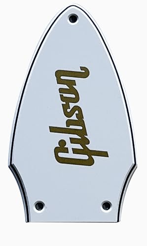 Guitar Pickguard For Gibson Flying V Truss Rod Cover+Gold Decal Guitar Parts (3 Ply White)