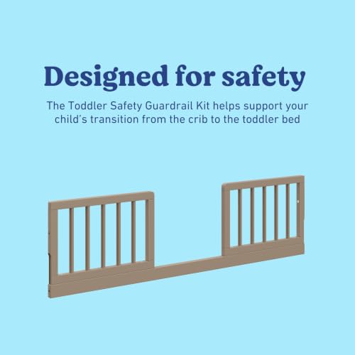 Image of Graco Storkcraft Toddler Safety Guardrail Kit with Dowels - GREENGUARD Gold Certified, Converts Compatible Storkcraft Crib to Toddler Bed, Kit Includes 2 Toddler Guardrails (Taupe)