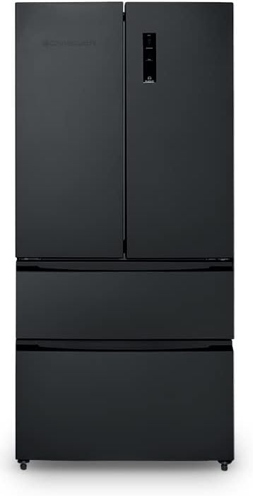 SCHNEIDER SCFD558NFB, Réfrigérateur multiportes, No frost, 531L (345+186), Dégivrage automatique, 3 clayettes verre, Alarme de porte, Pieds réglables, 41dB, Noir mat