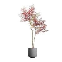 Amazon｜HGJH 人工観葉植物 大型 フェイクグリーン 赤 大きい 大きめ