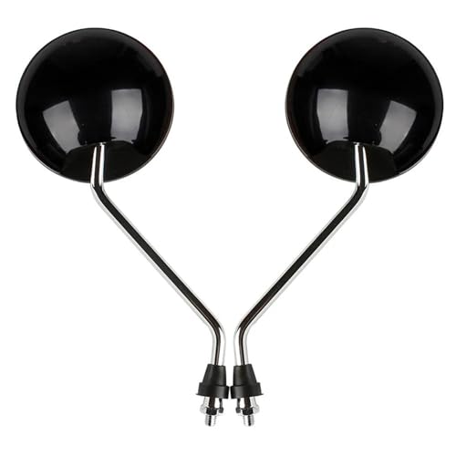 Espejos Retrovisores Moto 8mm Redondos de 360 Grados para Ciclomotor y Scooter Negro