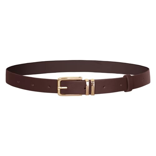 GRACE KARIN Women Coffee Brown Belt 2025 Ladies Elegant Work Leather Belt Waist Simple Skinny Belt S