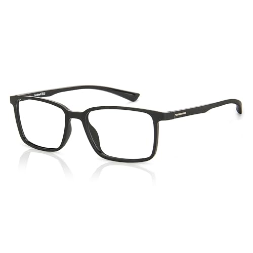LENSKART BLU | Zero Power Blue Cut Computer Glasses | Anti Glare, Lightweight & Blocks Harmful Rays | 100% UV Protected | Full Rim Rectangular | For Men & Women | Large | LB E13737