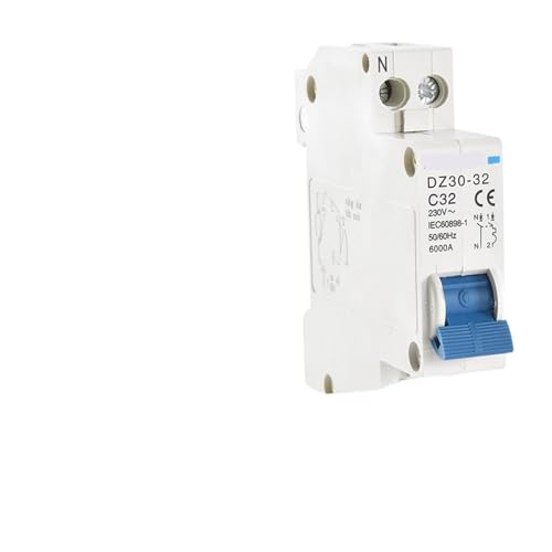 Interruptor de aire DZ30-32 1P+N de 32A para carril doméstico 230V y 6kA