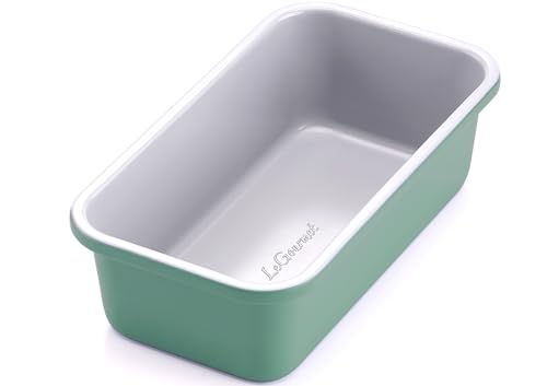 LeGourmet Nonstick Bread Loaf Pan 9 X 5 Inch, Ceramic Coating, Non-Toxic, Rust Resistant Aluminized Steel, Perfect 1 lb Baking Dish for Meatloaf, Pound Cake & Brownie (Rosemary)