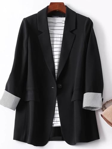 Autumn Elegant Women Work Blazer Solid Tops Suits Dating Holiday Loose Long Sleeve Outwears Coats Oversized4