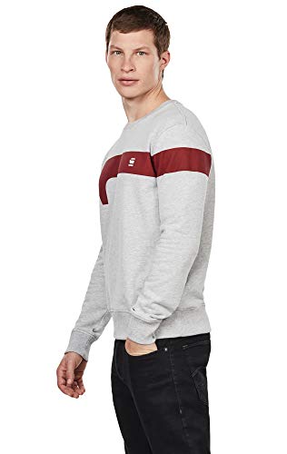 G-STAR RAW Graphic 13 Felpa, Grigio (Lt Grey Htr