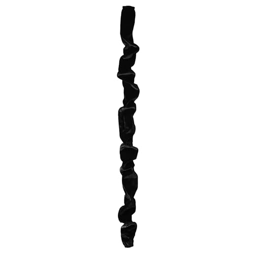 Chandelier Fabric Cord Cover,1 Pack Black Chandelier Chain Cover,70.8 Inches Brushed Polyester Fabric Chain Cord Hider,Cord Sleeve Easy Install (None Touch Fasteners)