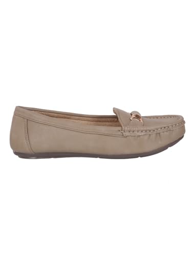 Image of Pluxh Women's Elegant Ballet Flats with Metal Accent | Soft Comfort Slip-On Shoes | Lightweight Everyday Footwear | Flexible Grip Sole | Office, Casual & Work Wear