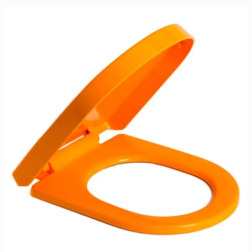 NSTVVEE Siège de Toilette en PP en Forme de D/U à Fermeture Douce avec charnières à Fermeture silencieuse et Lente, Facile à Installer et à Nettoyer, Couvercle de Toilette à Montage supéri