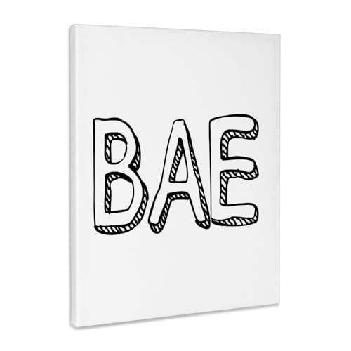 3dRose, Bae block letters on white background, Museum Grade Canvas Wrap 16x20