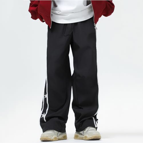 LANGWEI Men's Sweatpants Baggy Hip Hop Straight Elastic Waist Relaxed Fit Oversized Skateboard Pants2