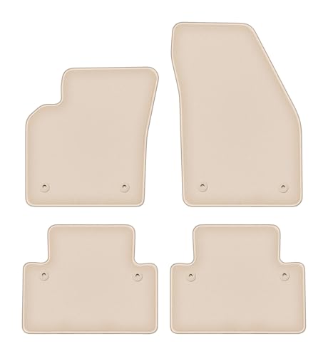 Tapis de voiture pour Volvo S40 II en velours beige haute densité premium