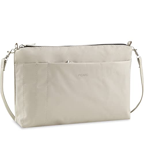 Picard Umhängetasche, Switchbag 7841, Farbe Perle/Beige, Feinnylon, 26x16x5cm, Reißverschluss, mehrere praktische Fächer, abnehmbare Schlüsselkette