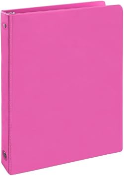 4 Ring Folder 1 Piece A4 PVC Student and Office Type Document Presentation Folder Automatic Mechanized Office with Inner Pocket School Pink with Archive