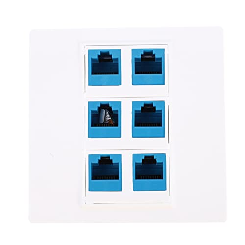 Prise murale Ethernet RJ45 double port plaque de reseau femelle pour câble Gigabit Cat6 encastrable