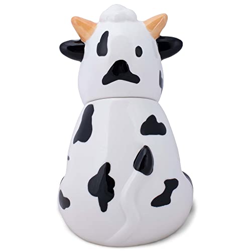 100 North Cute Spotted Cow Farm 10.5 X 7.1 Dolomite Ceramic Cookie Jar #TOP4