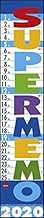 Supermemo. Wandkalender 2020. Monatskalendarium. Spiralbindung. Format 17 x 85 cm