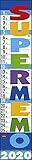  Supermemo. Wandkalender 2020. Monatskalendarium. Spiralbindung. Format 17 x 85 cm