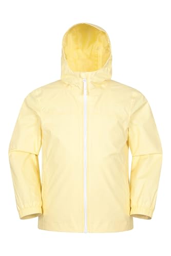 Image of Mountain Warehouse Torrent Kids Waterproof Rain Jacket - Taped Seams Raincoat, Lightweight, Breathable, Girls & Boys Rainwear -For Autumn, Winter, Wet Weather Yellow Teen Size 13 Years